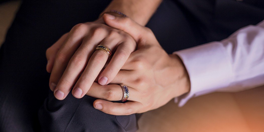 rainbow gay wedding rings by Equalli