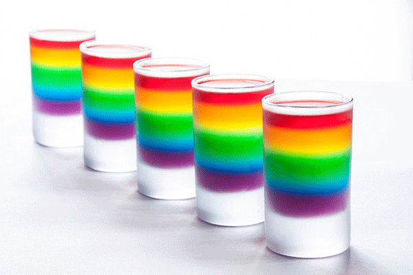 Rainbow Jello Shots