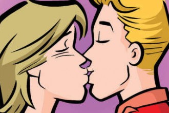 LGBT comic characters kissing