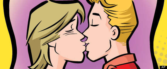 LGBT comic characters kissing