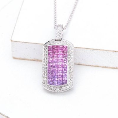 PENELOPE PURPLE SAPPHIRE & DIAMOND PENDANT IN 18K GOLD