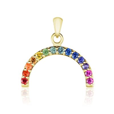 BELFAST PRIDE RAINBOW PENDANT IN GOLD | NECKLACE 