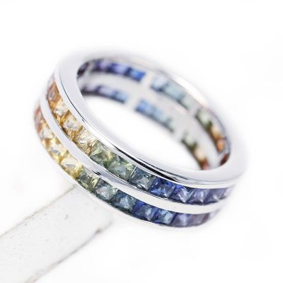 6 CARAT DOUBLE ROW NEW YORK RING IN 14K GOLD by EQUALLI.COM