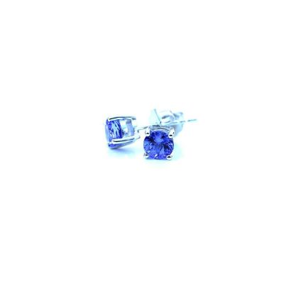TANZANITE EARRINGS IN 14K GOLD by EQUALLI.COM