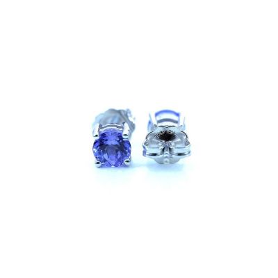 TANZANITE EARRINGS IN 14K GOLD by EQUALLI.COM