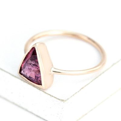 PINK TOURMALINE 1.40 CARAT 10K PINK GOLD RING - SIZE 7   By:EQUALLI.com