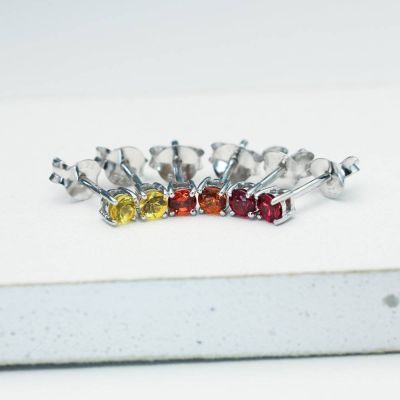 EQUALLI PRONG SET EARRINGS IN STERLING SILVER