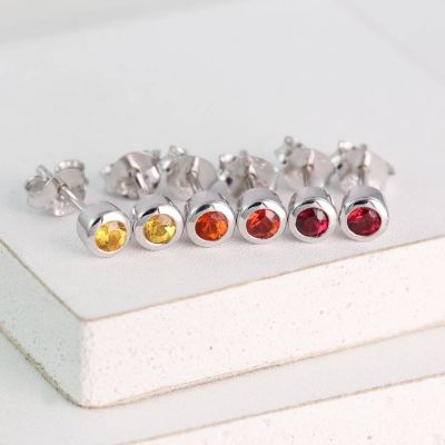EQUALLI BEZEL SET EARRINGS IN STERLING SILVER