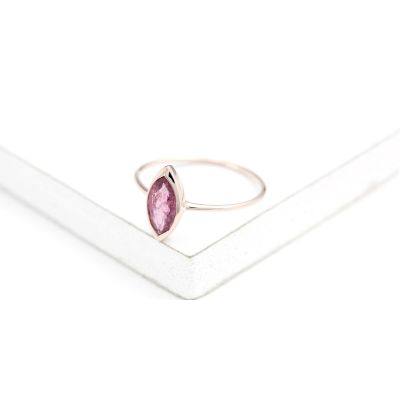 PINK TOURMALINE 1.13 CARAT 10K PINK GOLD RING - SIZE 9 by EQUALLI.COM