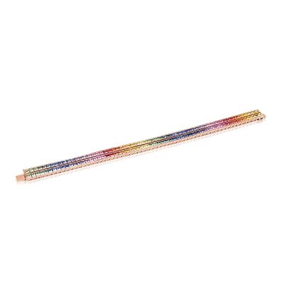 20 CARATS 14K GOLD ETERNITY BRACELET PRINCESS CUT SAPPHIRE 2.8MM DOUBLE RAINBOW 