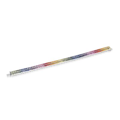 30 CARAT RAINBOW BRACELET IN STERLING SILVER PRINCESS CUT SAPPHIRE 3.4MM RHODIUM PLATED