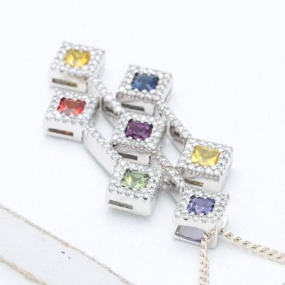 Rainbow Sapphire & Diamond Fancy Pendant 18K Gold (2.61ct tw)