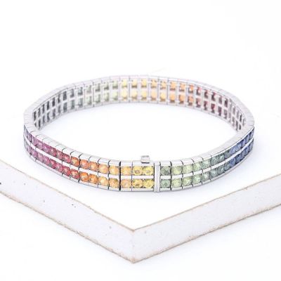 20 CARAT CHELSEA ROUND CUT BRACELET IN STERLING SILVER by EQUALLI.com