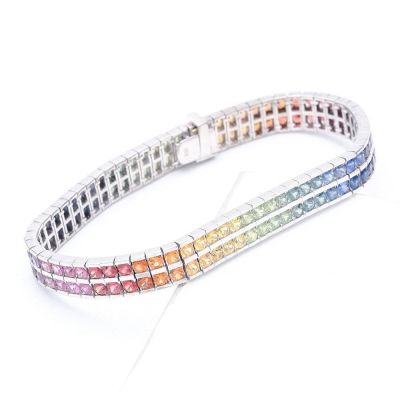 20 CARAT CHELSEA ROUND CUT BRACELET IN STERLING SILVER by EQUALLI.com