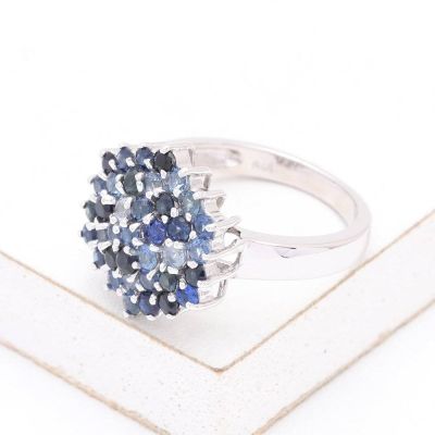 BONITA BLUE SAPPHIRE RING 1.4 CT IN STERLING SILVER by EQUALLI.COM 