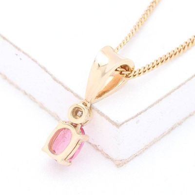 KARA RARE PINK SPINEL & DIAMOND PENDANT IN 14K YELLOW GOLD by EQUALLI.COM