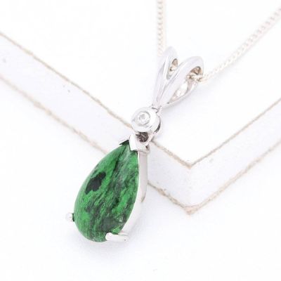 AGNES MAW SIT SIT & DIAMOND PENDANT IN 14K WHITE GOLD by EQUALLI.COM