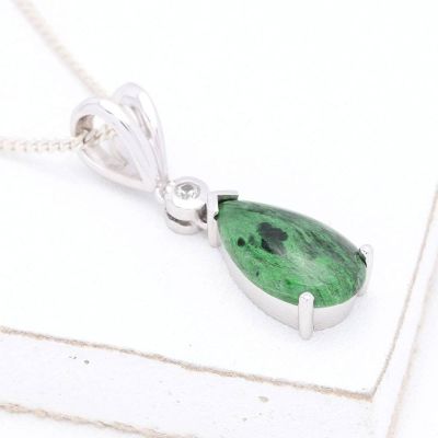 AGNES MAW SIT SIT & DIAMOND PENDANT IN 14K WHITE GOLD by EQUALLI.COM