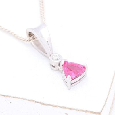 KORA RARE PINK SPINEL & DIAMOND PENDANT IN 14K WHITE GOLD by EQUALLI.COM