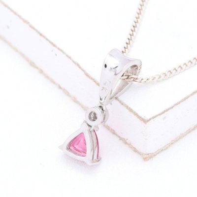 KORA RARE PINK SPINEL & DIAMOND PENDANT IN 14K WHITE GOLD by EQUALLI.COM