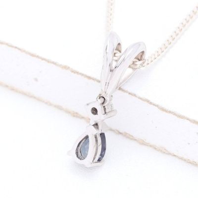 GIA RARE COLOR CHANGE GARNET & DIAMOND PENDANT IN 14K WHITE GOLD by EQUALLI.COM