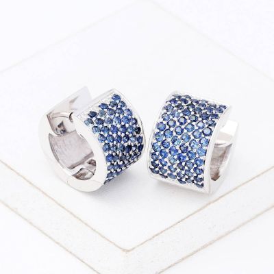MAINE BLUE SAPPHIRE EARRINGS IN STERLING SILVER