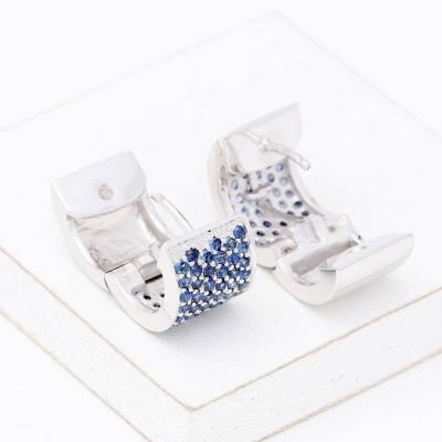 MAINE BLUE SAPPHIRE EARRINGS IN STERLING SILVER