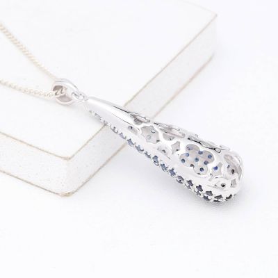 PHILADELPHIA BLUE SAPPHIRE OMBRE PENDANT IN STERLING SILVER by Equalli