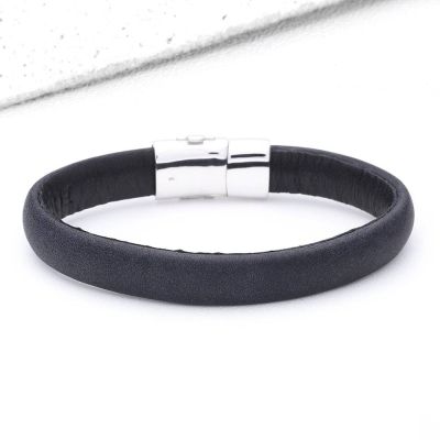 BOMER LEATHER BRACELET IN BLUE by EQUALLI.COM