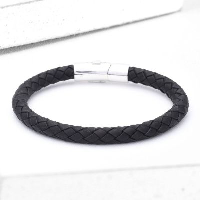 PAGE LEATHER BRACELET IN BLACK by EQUALLI.COM