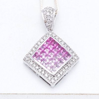 ADELINE PINK SAPPHIRE & DIAMOND PENDANT IN 18K GOLD