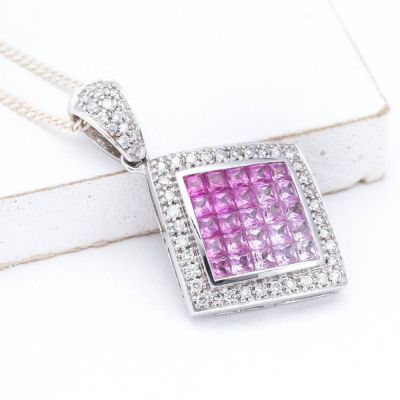 ADELINE PINK SAPPHIRE & DIAMOND PENDANT IN 18K GOLD