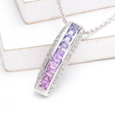 MADELYN PURPLE SAPPHIRE & DIAMOND PENDANT IN 18K GOLD