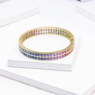 20 CARAT CHELSEA PRINCESS CUT BRACELET IN 18K GOLD by EQUALLI.COM