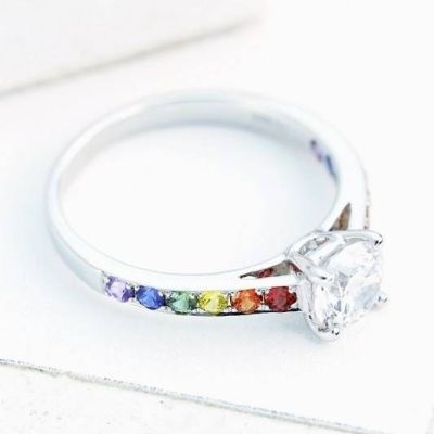 LAS VEGAS RING IN STERLING SILVER w/CENTRE DIAMOND