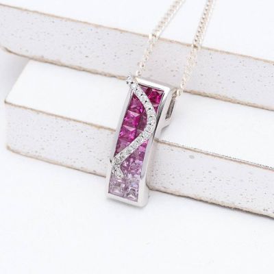 JOYCE PINK SAPPHIRE & DIAMOND PENDANT IN 18K GOLD
