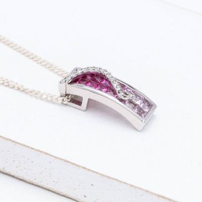 JOYCE PINK SAPPHIRE & DIAMOND PENDANT IN 18K GOLD