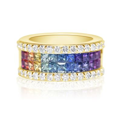 SANTA BARBARA DIAMOND RAINBOW RING GOLD