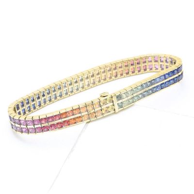 20 CARAT CHELSEA ROUND CUT BRACELET IN 14K GOLD by EQUALLI.com