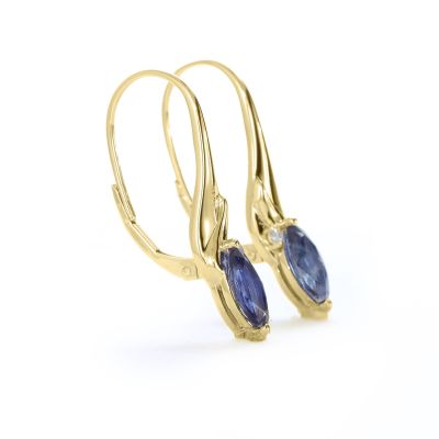 GABRIEL BLUE SAPPHIRE MARQUISE EARRINGS IN 18K GOLD by EQUALLI.COM
