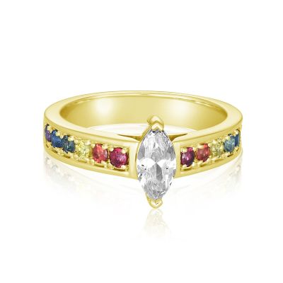 LAS VEGAS RAINBOW MARQUISE RING GOLD