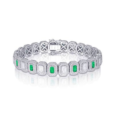 CLEOPATRA EMERALD AND DIAMOND BRACELET IN 18K GOLD