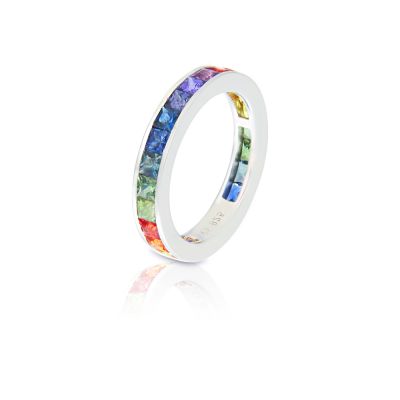 NEW YORK RING 6 CARAT RAINBOW IN SILVER