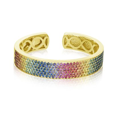 KEY WEST GALA BANGLE 14K GOLD NATURAL SAPPHIRE 