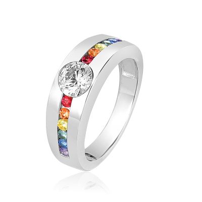 BRISBANE GLOVE FRIENDLY ENGAGEMENT RING IN SILVER | MOISSANITE OPTION