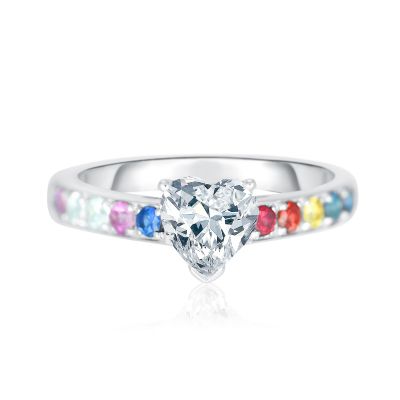 PRIDE HEART LAS VEGAS RING IN STERLING SILVER