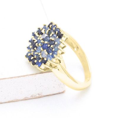 BONITA BLUE SAPPHIRE RING 1.4 CT IN 14K GOLD by EQUALLI.COM 