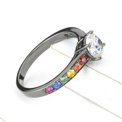 LAS VEGAS RING IN 14K GOLD  BLACK RHODIUM by EQUALLI.COM