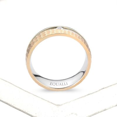 PAN ENGAGEMENT RING IN 14K GOLD WITH DIAMOND by Equalli.com