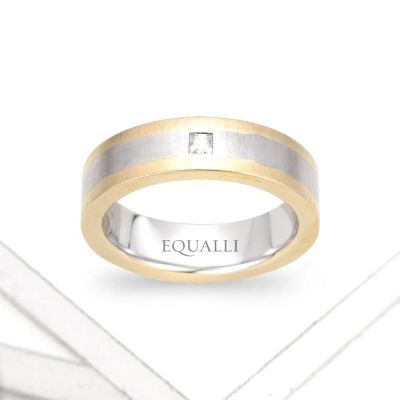 GANYMEDE ENGAGEMENT RING IN 14K GOLD WITH DIAMOND by Equalli.com